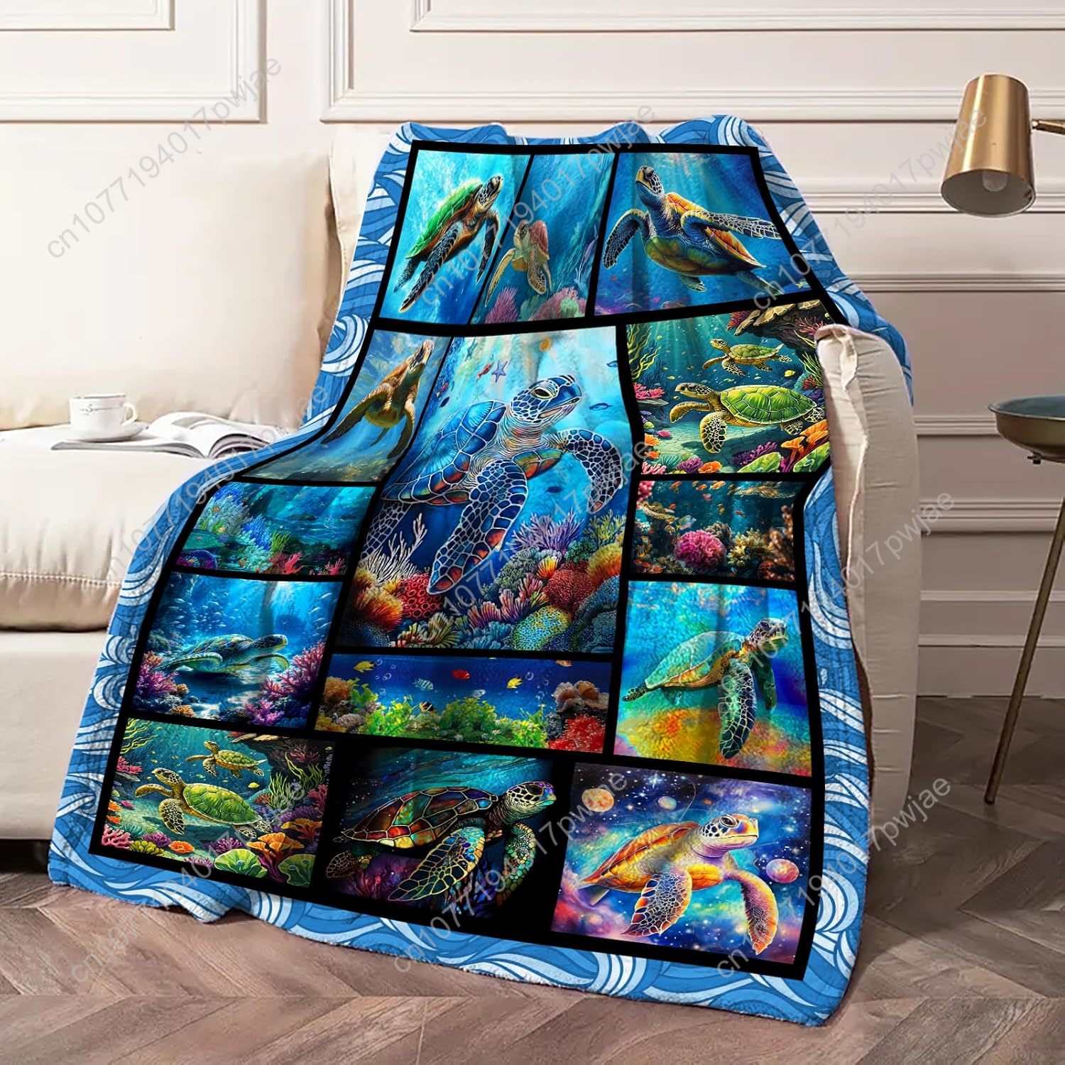 Sea Turtle Flannel Throw Blank - Quality Home Textiles review and price