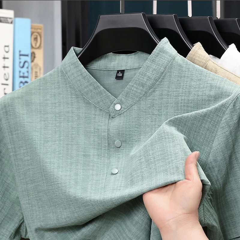 Summer Stand Collar Half Butto - Textiles For Home review and price