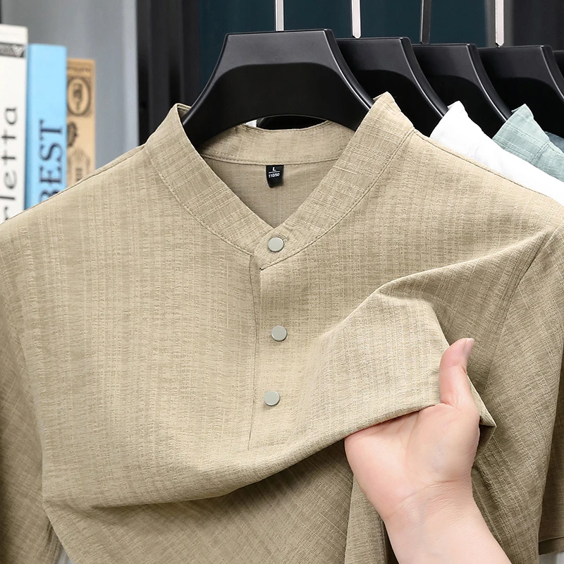 Summer Stand Collar Half Butto - Textiles For Home review and price