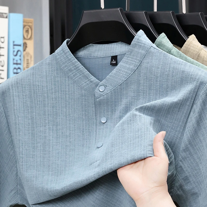 Summer Stand Collar Half Butto - Textiles For Home review and price