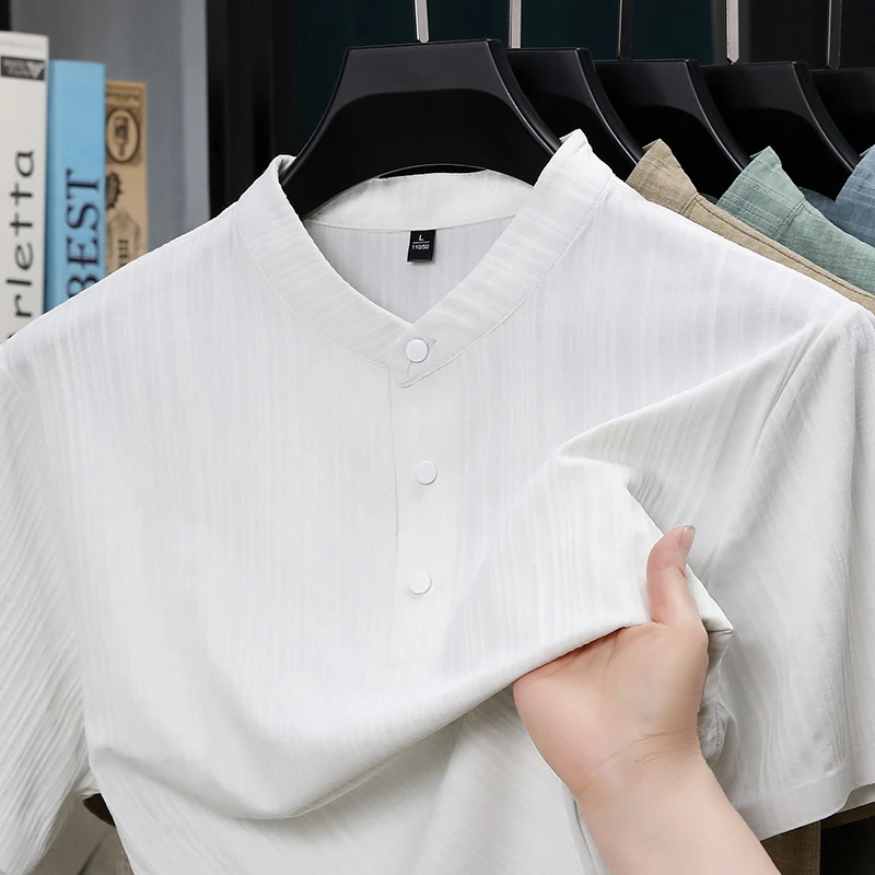 Summer Stand Collar Half Butto - Textiles For Home review and price