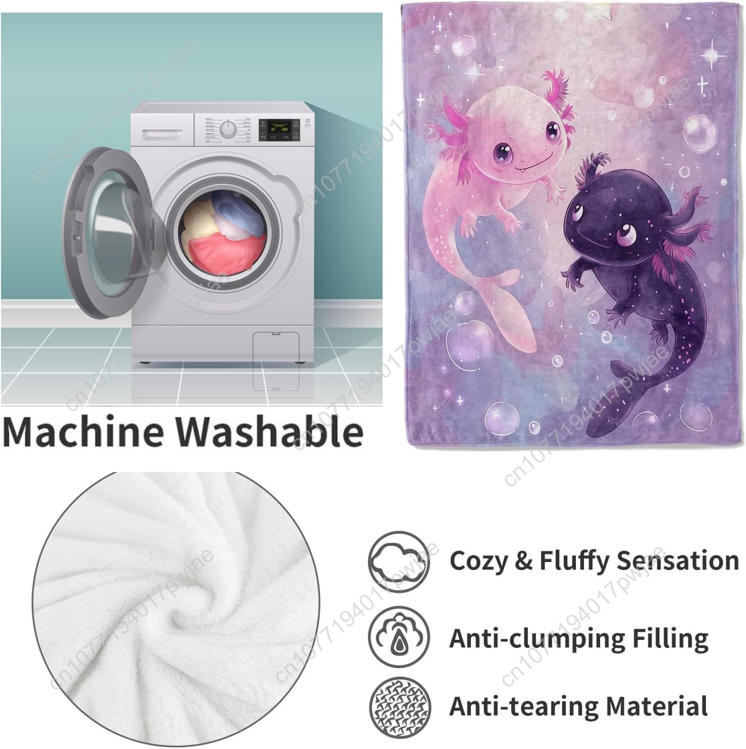 Axolotl Blanket Cute Axolotls  - Quality Home Textiles review and price