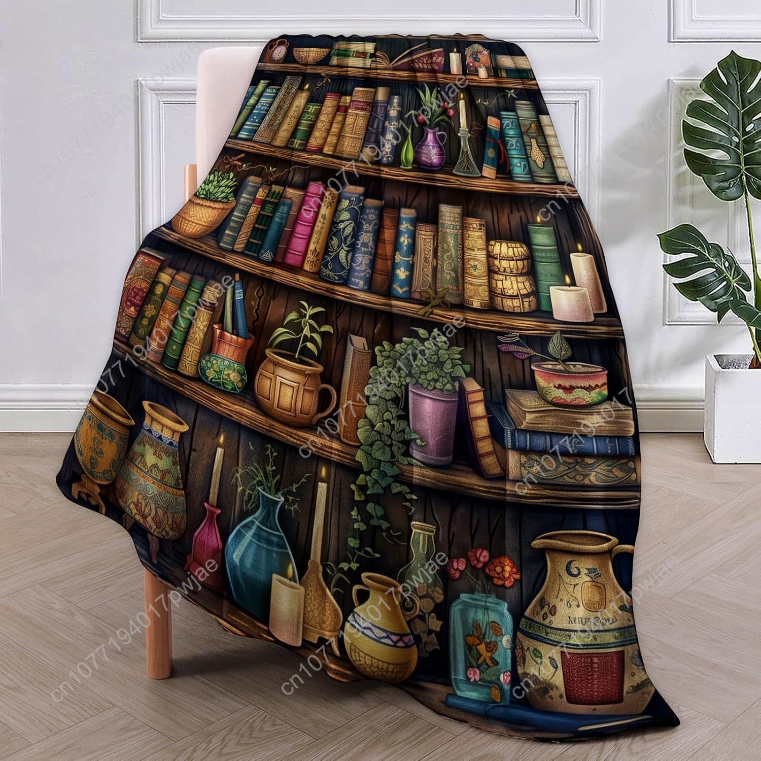Vintage Bookshelf Blanket Read - Quality Home Textiles review and price