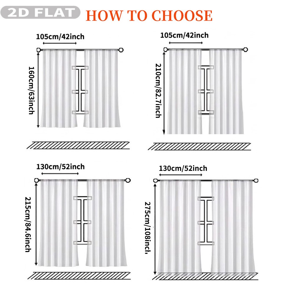 Custom 2D Flat 2pcs Sheer Curt - Textiles For Home review and price