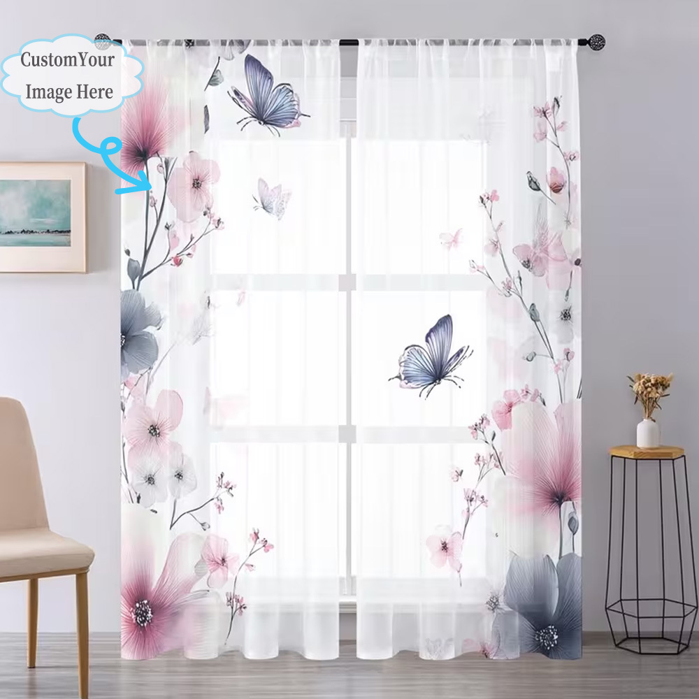 Custom 2D Flat 2pcs Sheer Curt - Textiles For Home review and price