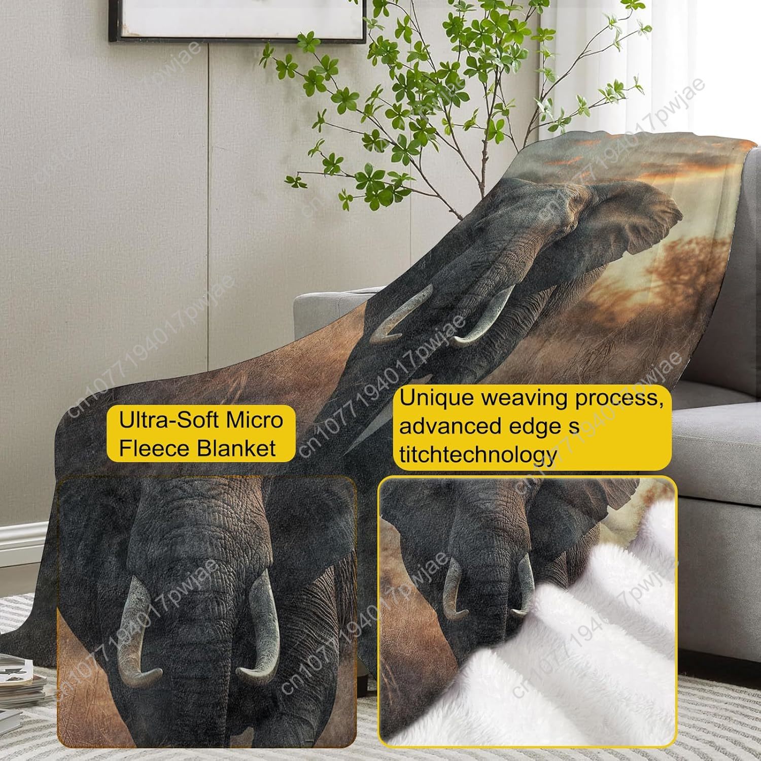 Elephant Fleece Blanket, Reali - Quality Home Textiles review and price