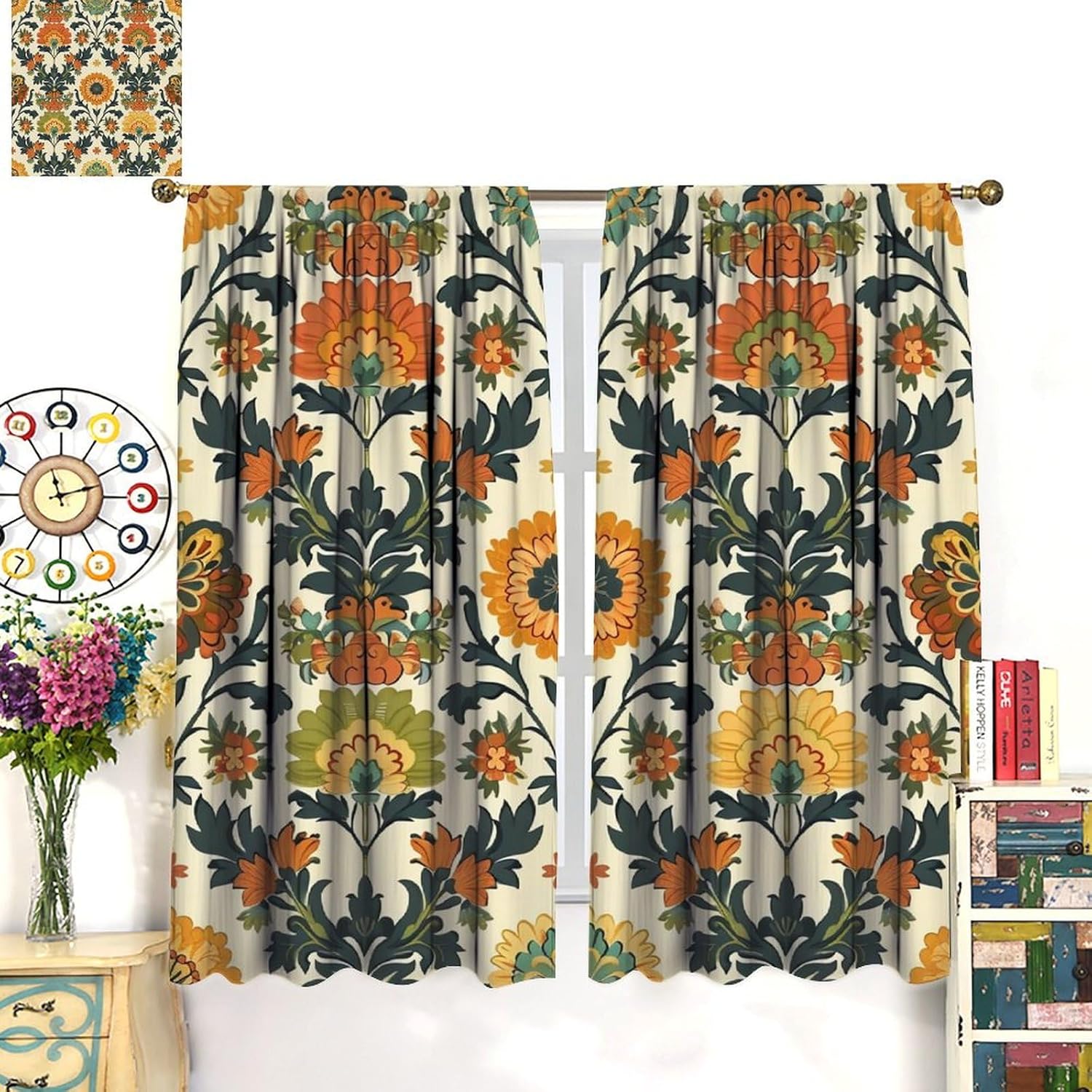 Luxury Floral Print Curtains P - Home Textiles Luxury Curtains review and price