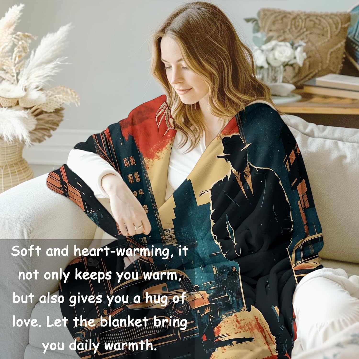 Noir Detective Blanket Gifts f - Quality Home Textiles review and price