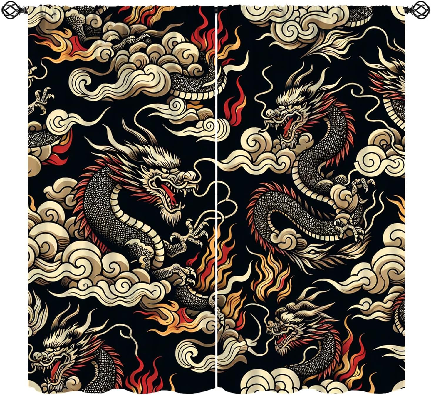 Luxurious Asian Dragon Curtain - Home Textiles Luxury Curtains review and price